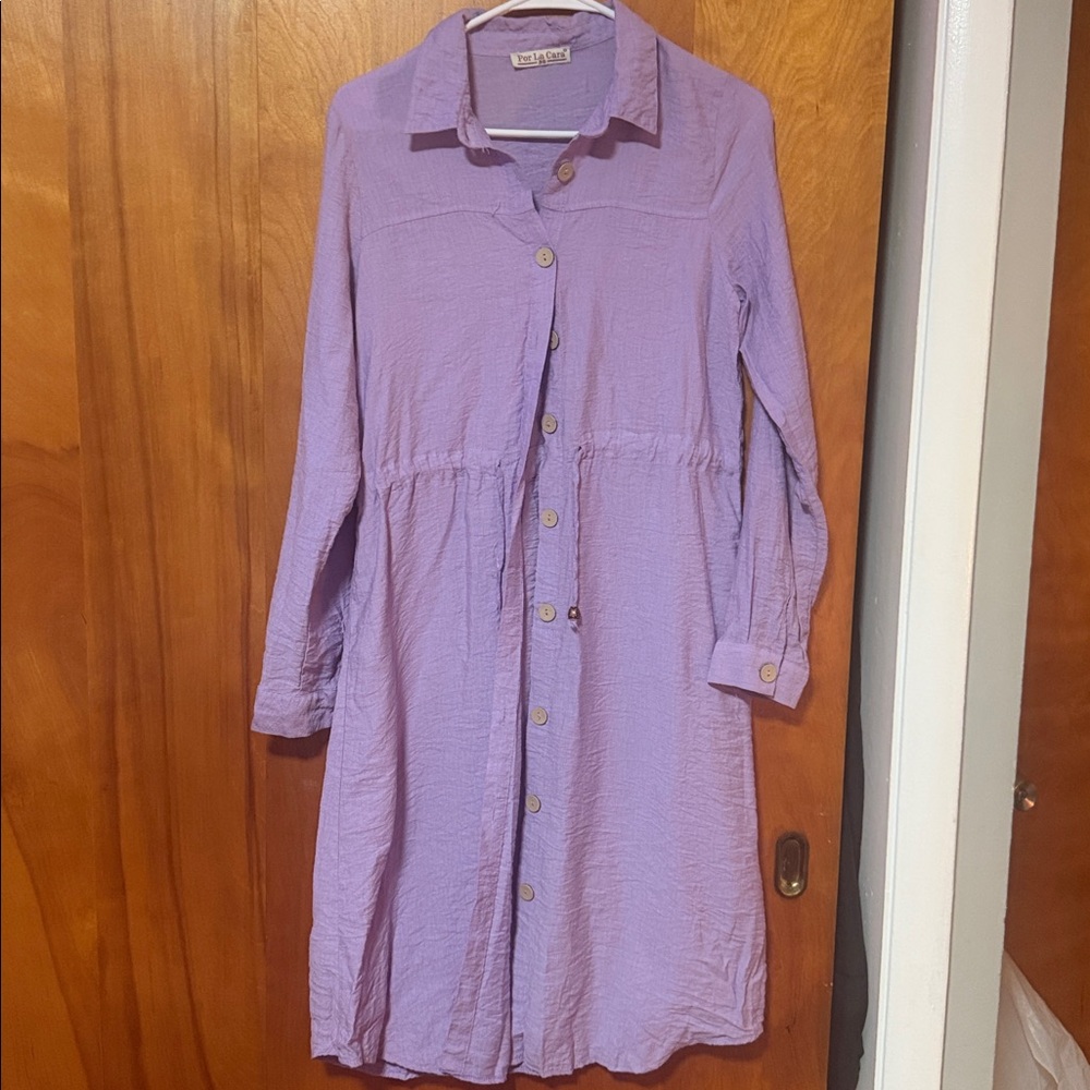 J. Jill Purple Long Sleeve Dress